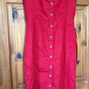 Reformation linen Red Button-Down Dress